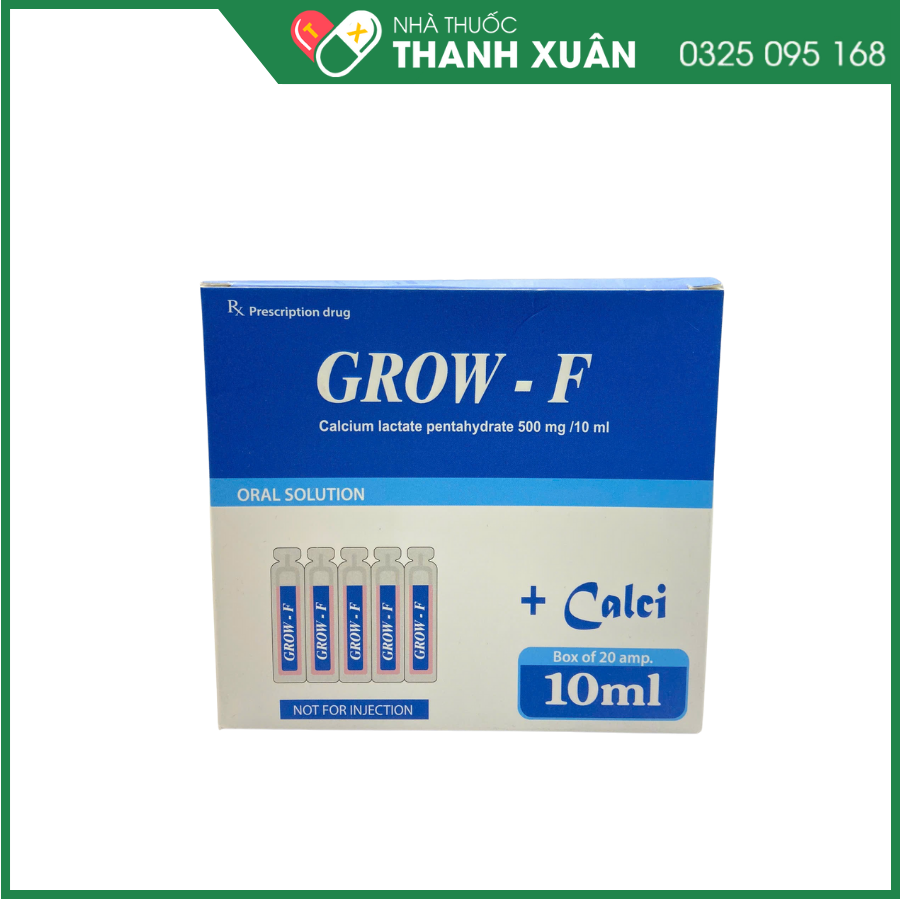 Thuốc Grow-F chứa canxi tăng chiều cao, chữa bệnh còi xương